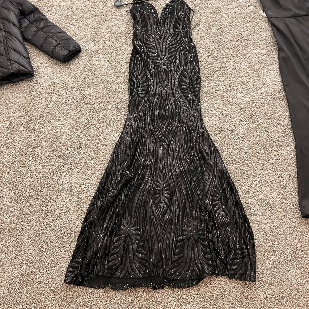 Fashion Nova Black Sequin Prom Dress